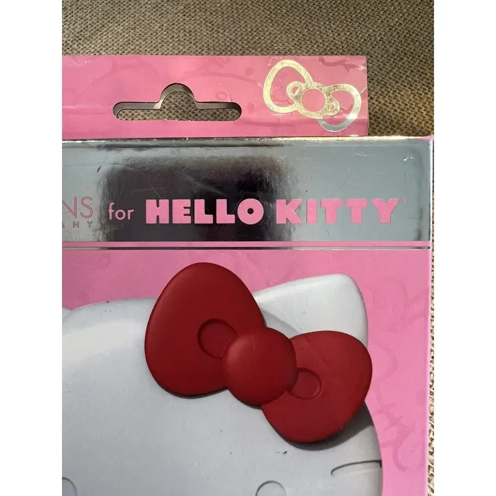 New Sanrio HELLO KITTY Kawaii LED Compact Vanity Mirror Face Red Bow
